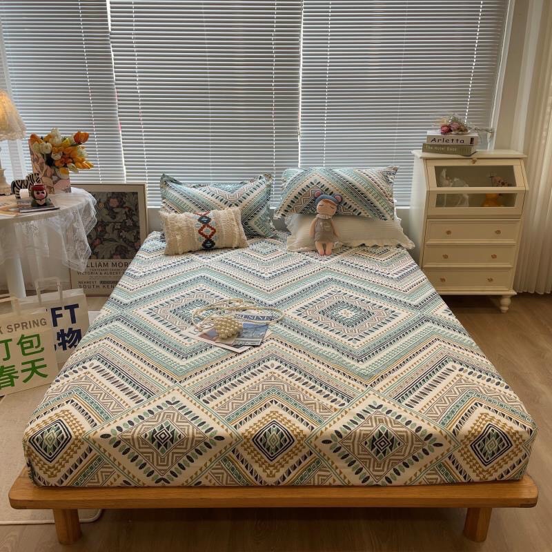 Ga gối cotton poly hoạ tiết dày