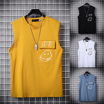 [Freeship MAX] Áo Thun Nam Sát Nách Cổ Tròn Họa Tiết Số 1975 Cách Điệu Phong Cách Trẻ Trung Cá Tính Rich Man TOP NAM RM128