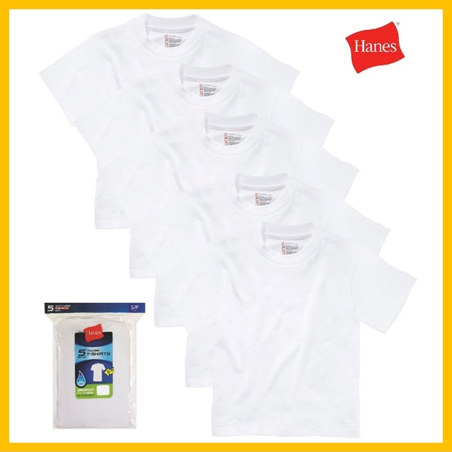 [HCM]Áo thun bé Trai HANES Size XS (size 4-5) (cao 104-112 cm) - Pack 5 cái - Hàng Mỹ