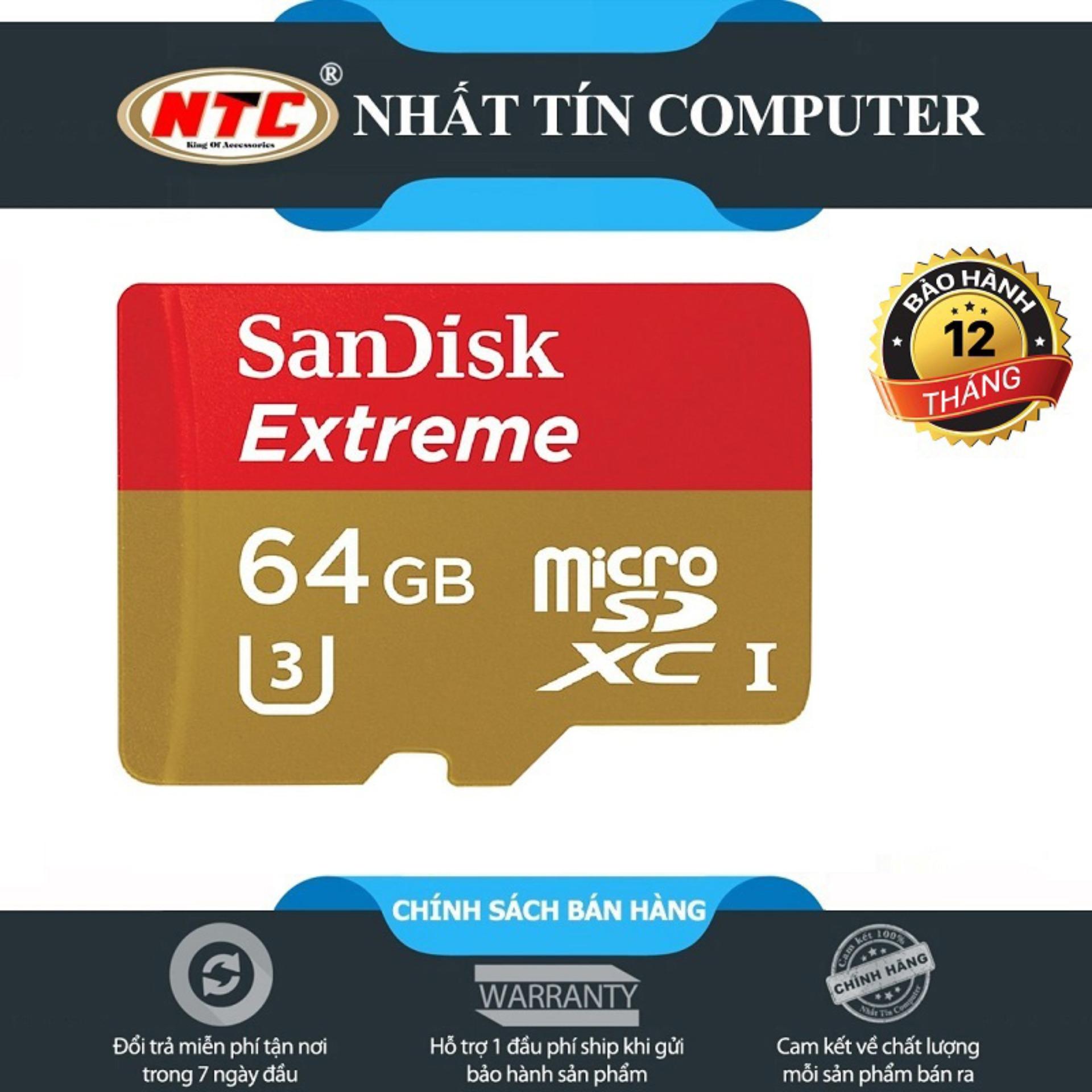 Thẻ nhớ microSDXC Sandisk Extreme 667X A1 64GB UHS-I U3 100MB/s - KHÔNG BOX (Gold)