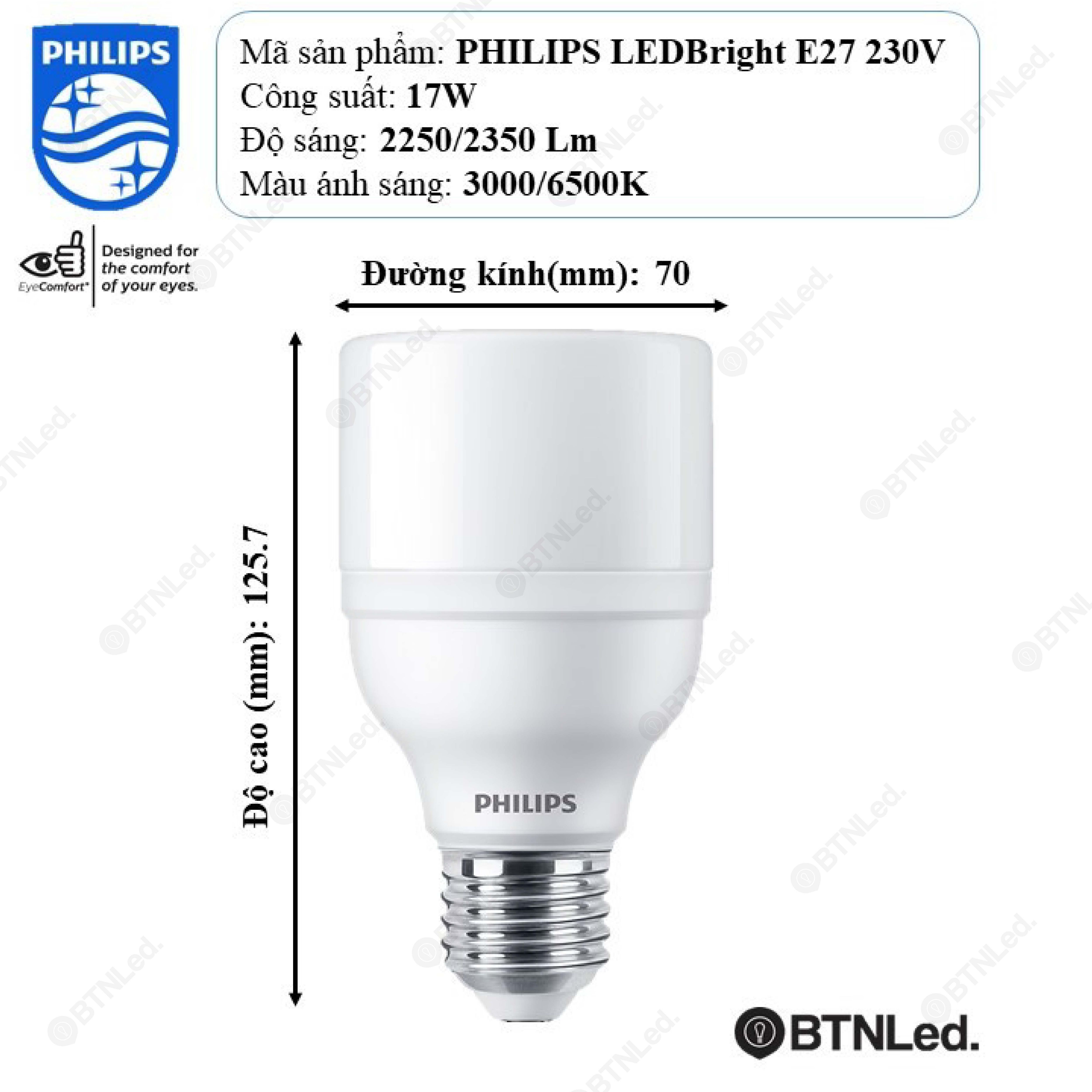 Đèn LED bulb Philips LEDBright E27 (9W / 11W / 13W / 15W / 17W)