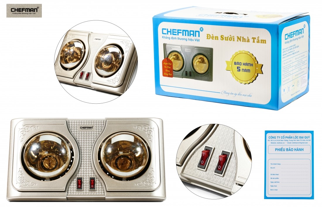 Đèn sưởi nhà tắm 3 bóng Kottmann K3B-Y