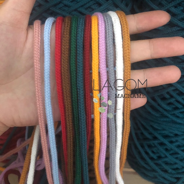 Dây cotton dệt tim làm macrame size 3mm (500g)