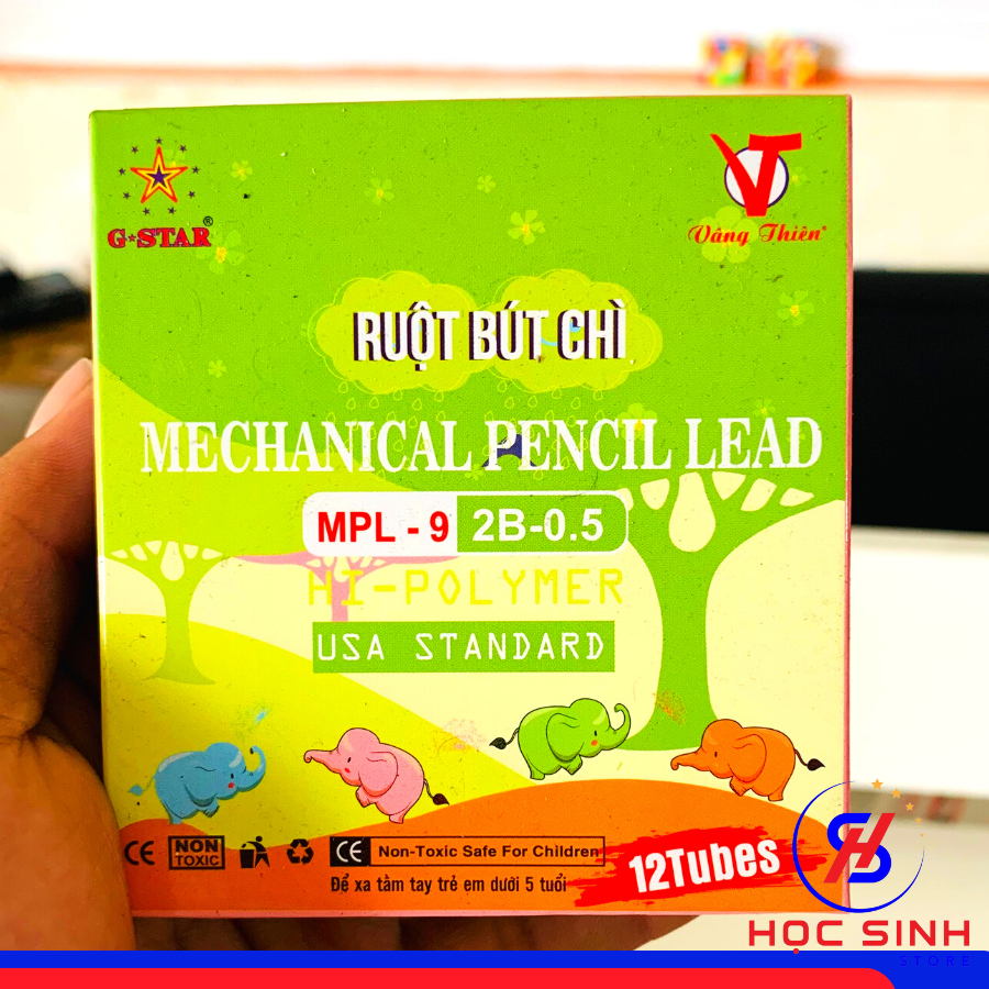 Hộp 12 Túyp ruột chì bấm Gstar MPL - 9 2B 0.5mm ( Giao màu ngẫu nhiên )