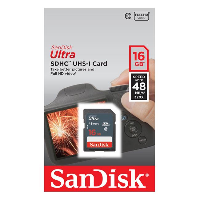 Thẻ nhớ SD Sandisk Ultra 16GB 48MB/s class 10 (1)