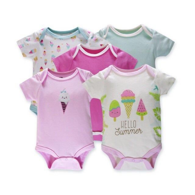 [HCM]Combo 5 bộ body Suit cho bé gái