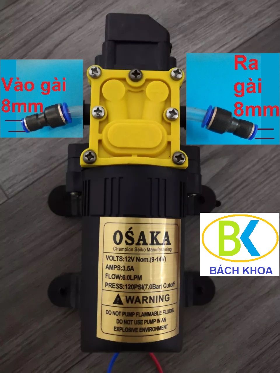Máy bơm nước mini đơn 12v sinleader/ zukui/ osaka 12v 110psi rờ le tự ngắt khi khóa nước