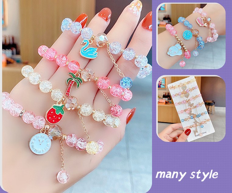 Vòng tay pha lê giá rẻ nhiều mẫu thời trang màu sắc tuổi teen VC11