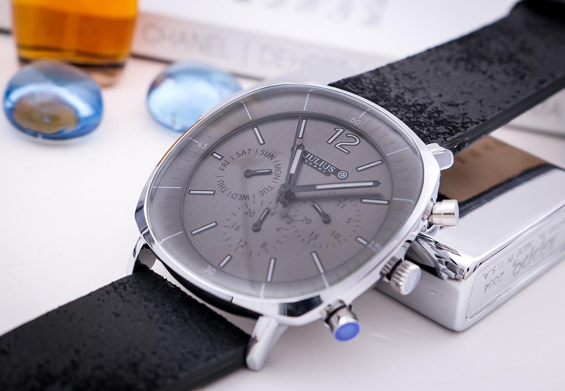ĐỒNG HỒ NAM JULIUS HÀN QUỐC JAH-098B (ĐEN MẶT XÁM)