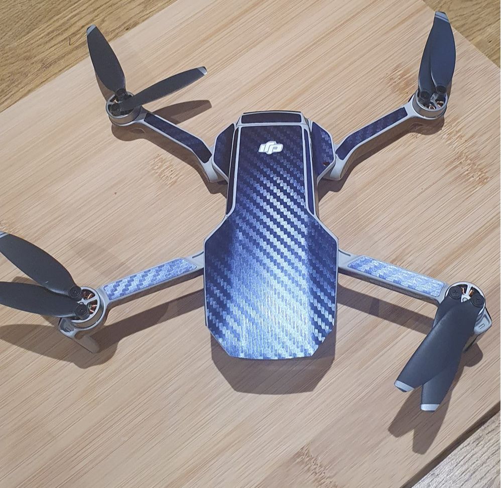 Skin Decal Dán Flycam Dji Mavic Mini 2 - Cacbon Đen