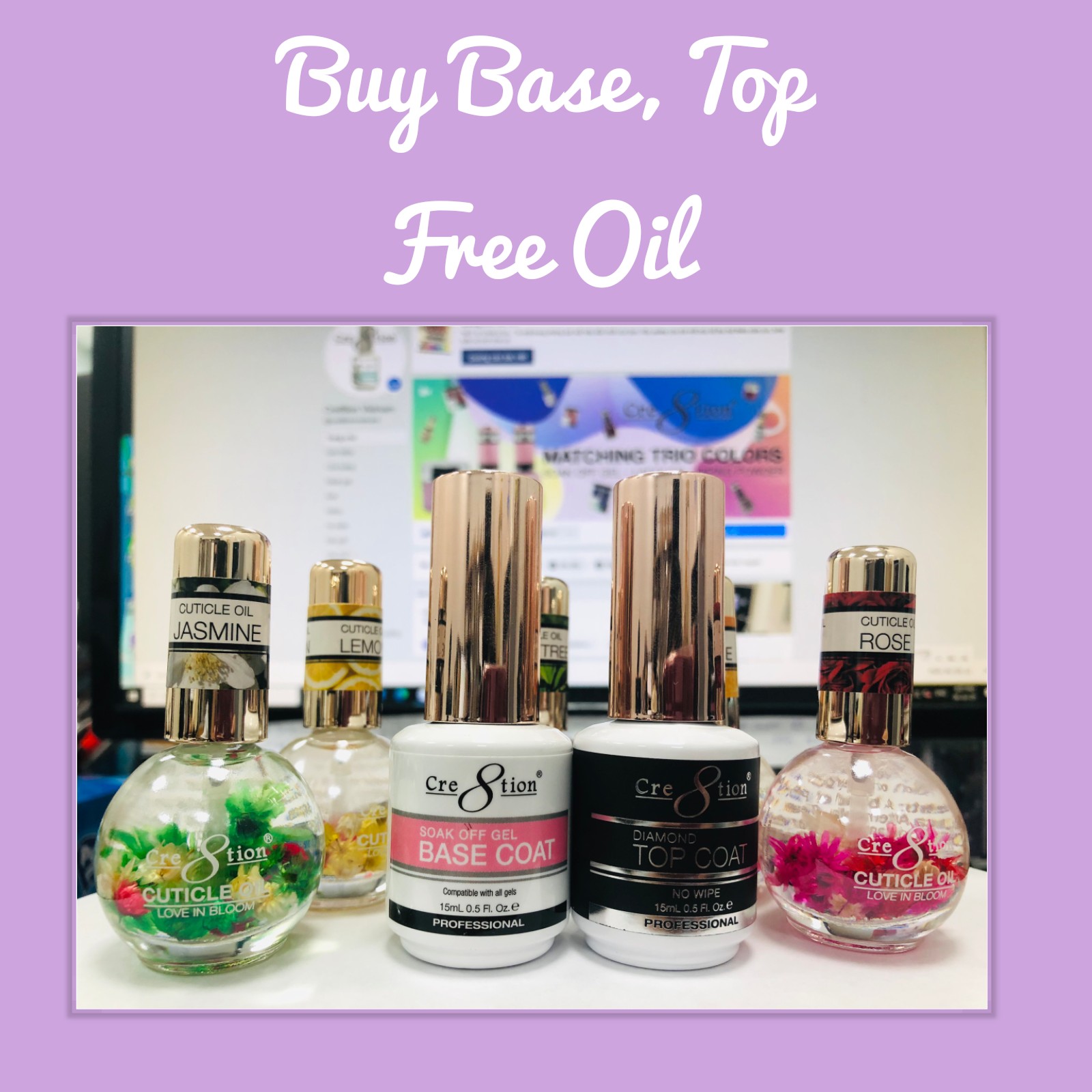 CẶP BASE TOP GEL CRE8TION CỦA MỸ