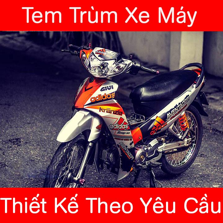 Tem Trùm Xe Sirius Aventador độ đẹp - Tem xe máy sirius Aventador thiết kế theo yêu cầu - tem trùm xe sirius đẹp, rẻ chất