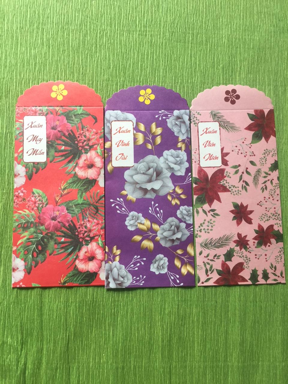 Combo 5 xấp bao lì xì – 1 xấp có 6 cái hình hoa
