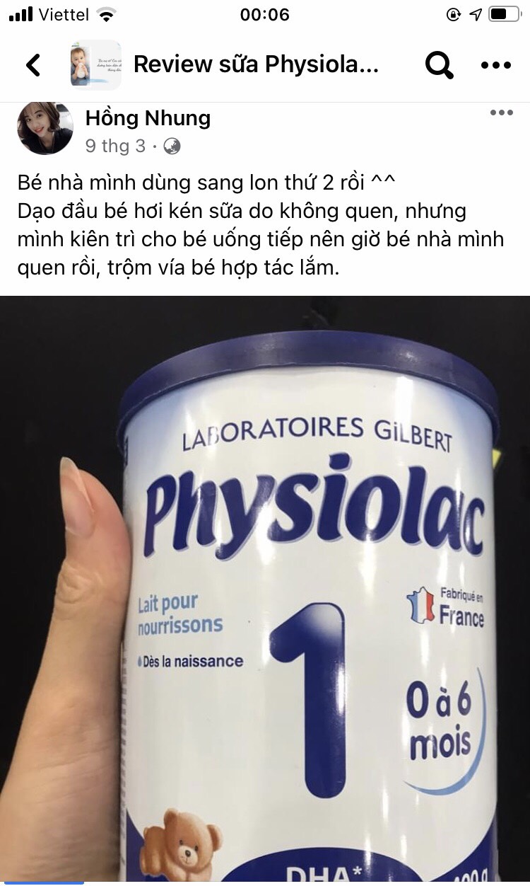 [Mẫu mới] Sữa Physiolac số 1 900g (date mới)