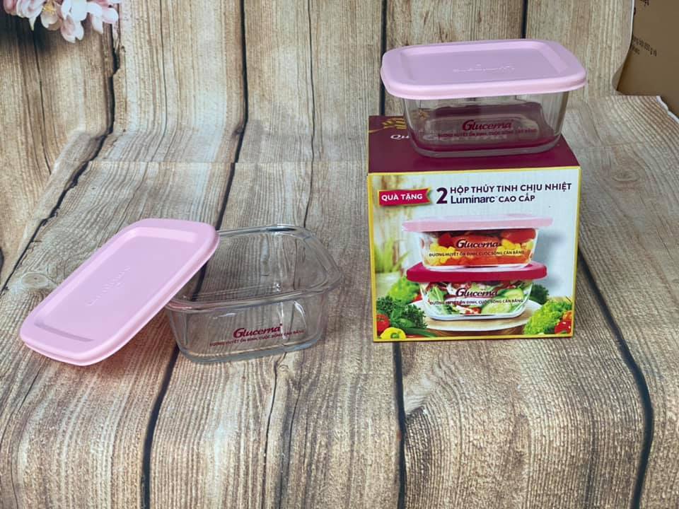 Bộ 2 hộp thuỷ tinh Luminarc 380ml quà Glucerna