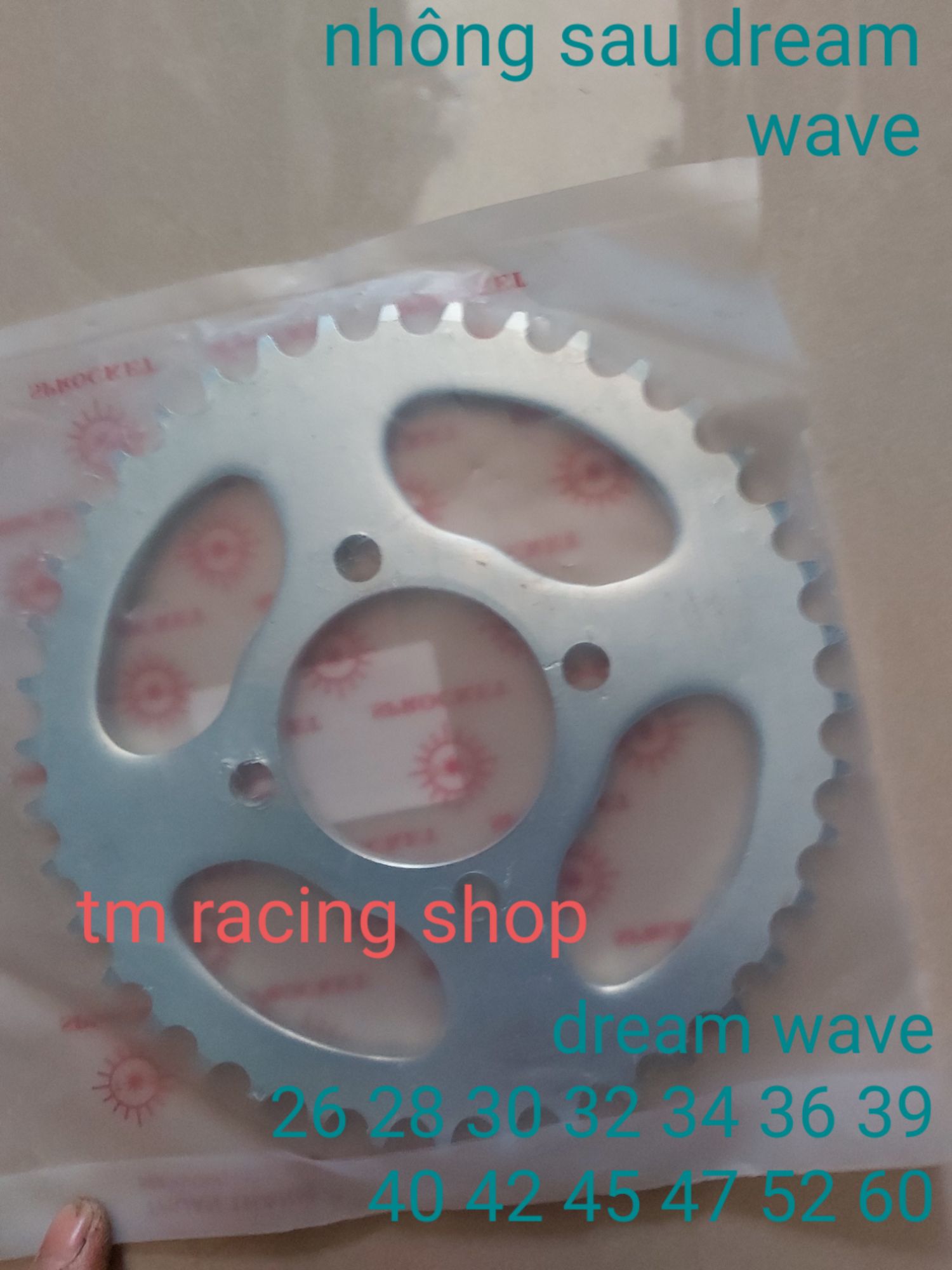đĩa - nhông sau dream wave nhỏ 26 28 30 32 34 36 39 40 42 và các xe tàu/ xe 50cc