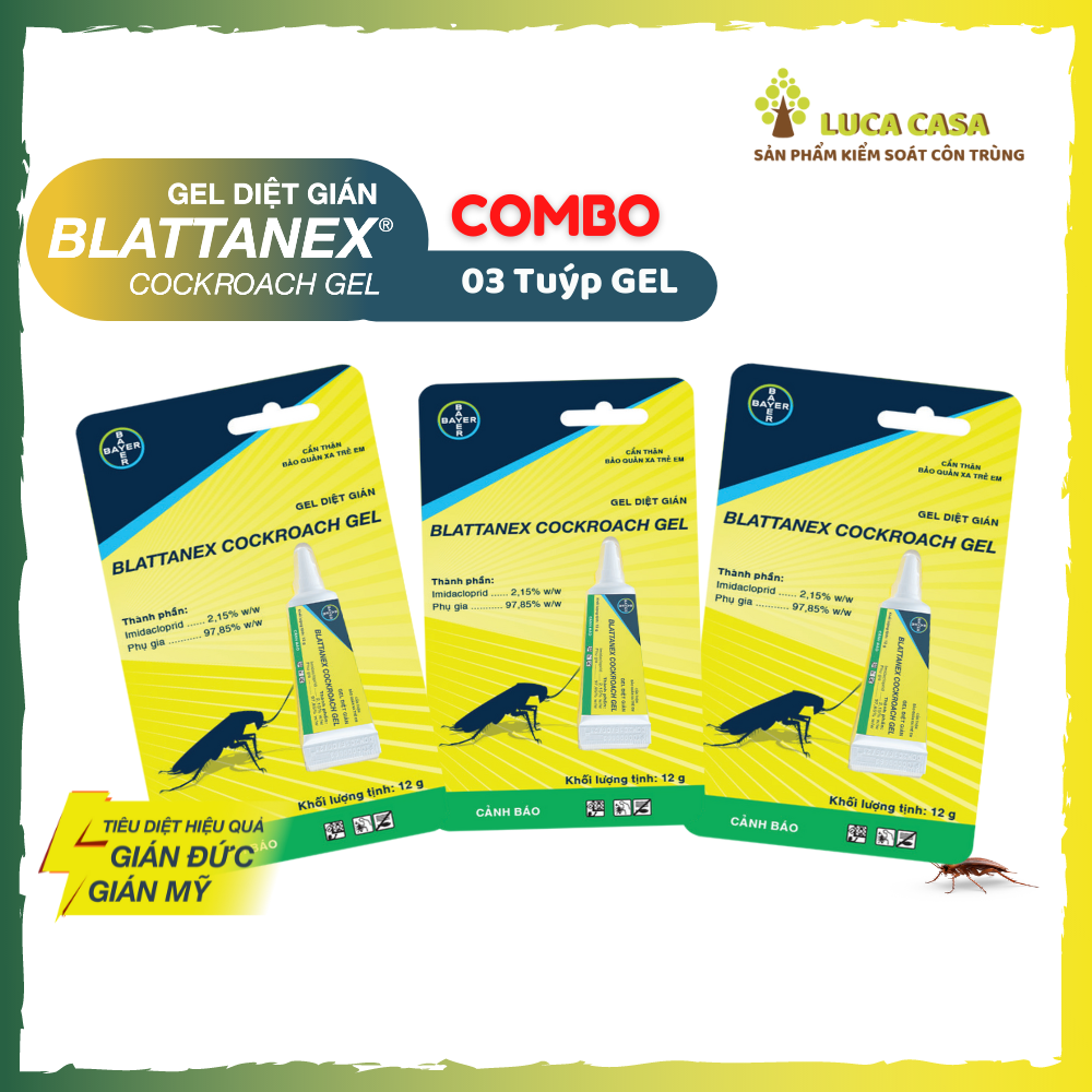 Gel Diệt Gián BLATTANEX COCKROACH Bayer - Combo 3 tuýp