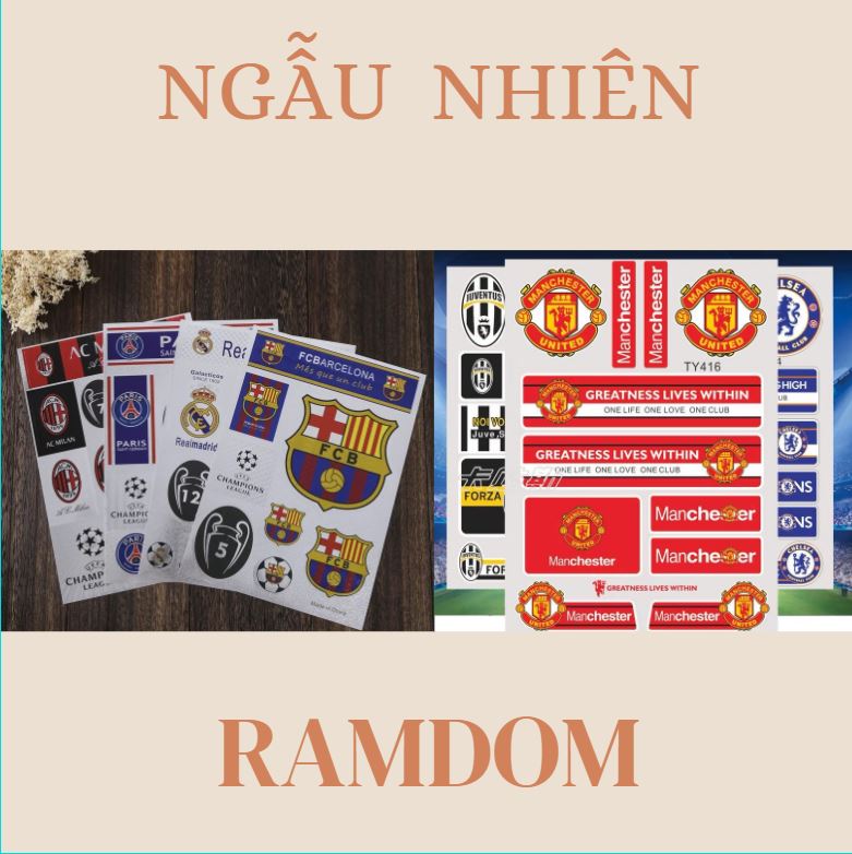 Decal CLB bóng đá Arsenal, Real, Barca, Chelsea, MU, Liverpool - LiDO Sports