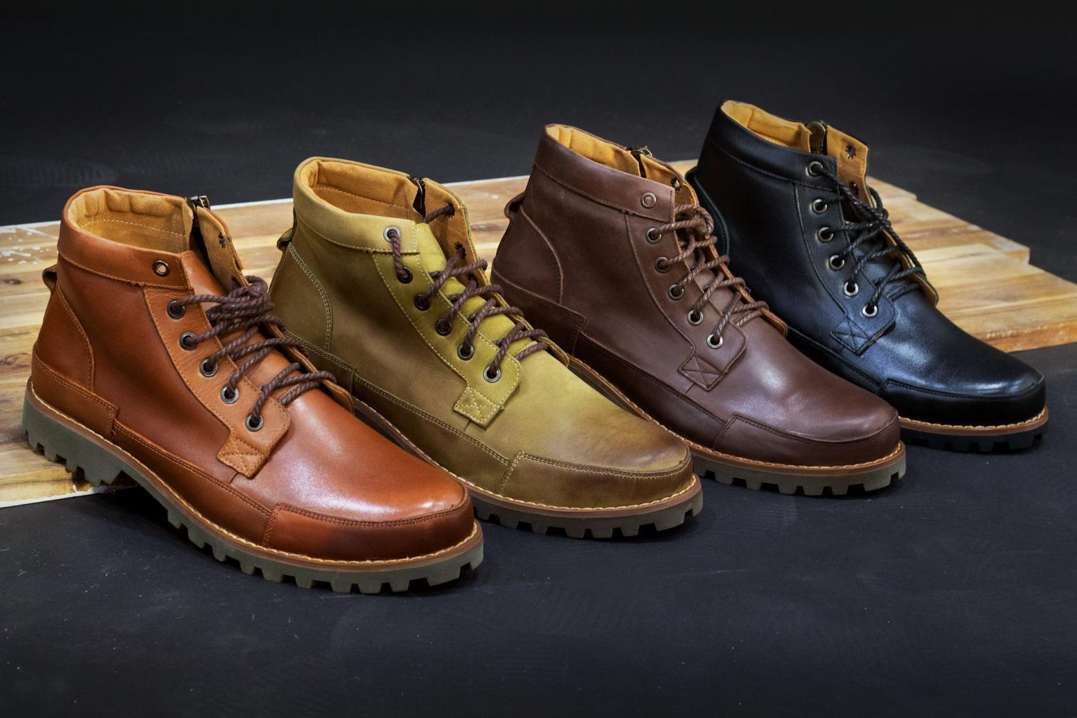 Giầy nam giày boot nam da thật  cao cổ, kéo khóa