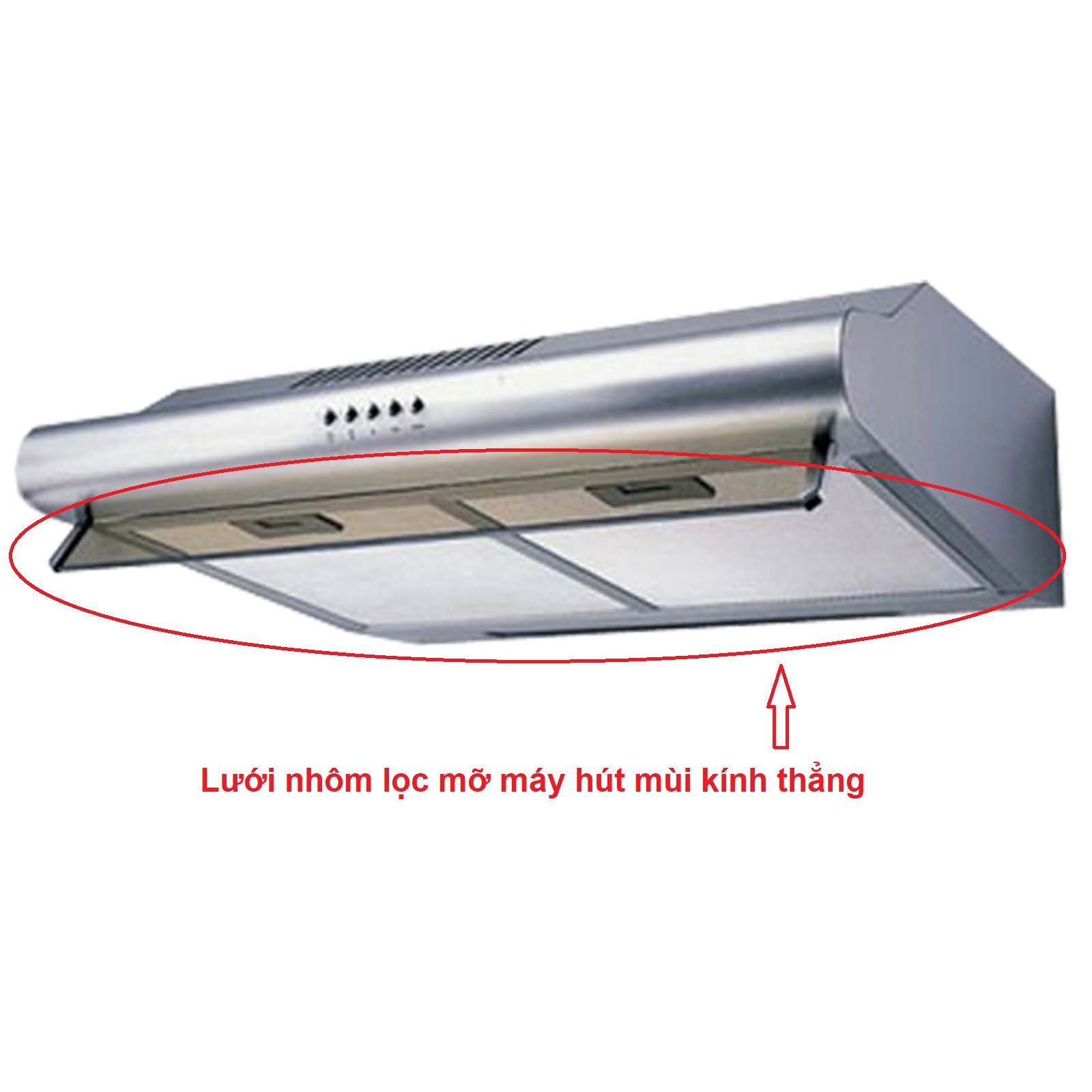 Lưới nhôm cản mỡ cho máy hút mùi kính thẳng