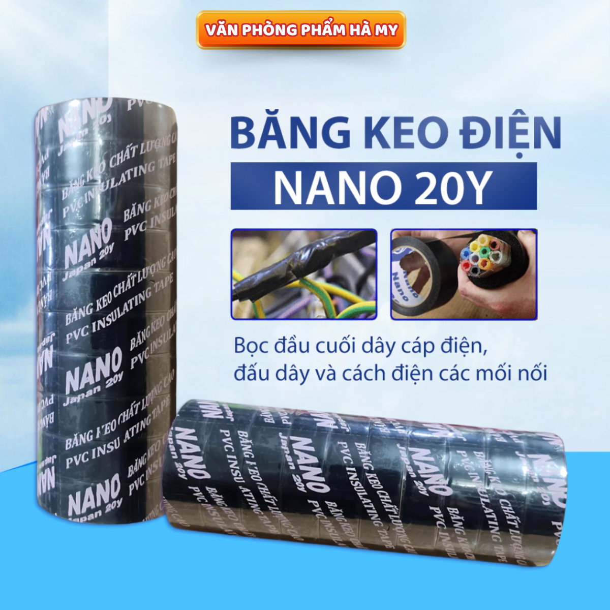 Băng Keo Điện Nano ĐEN, Băng Keo Đen Cách Điện, Co Giãn Và Siêu Dai, Độ Bám Dính Tốt