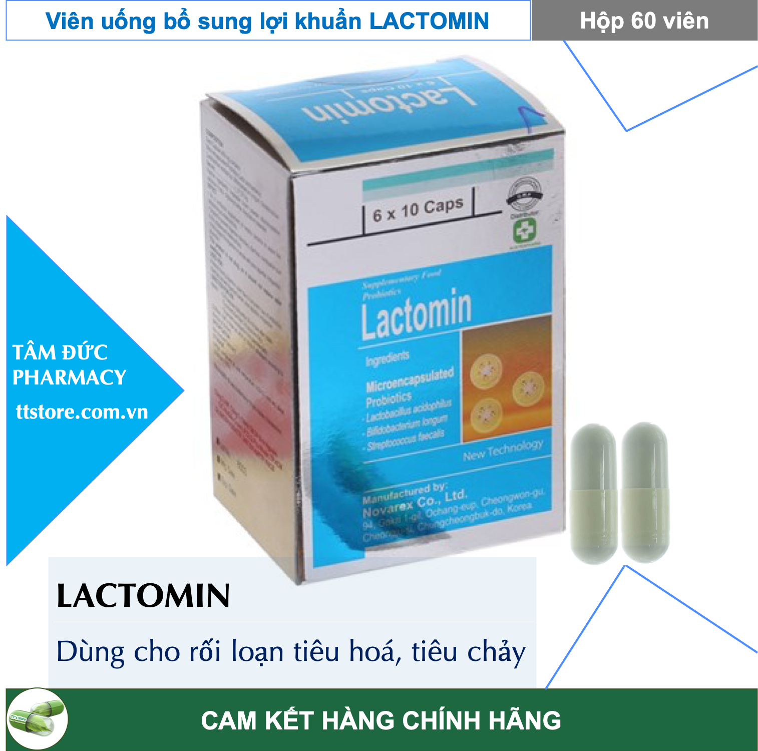 LACTOMIN [Hộp 60 viên] - Men vi sinh từ Hàn Quốc
