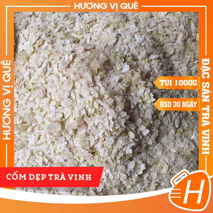 Cốm Dẹp Trà Vinh - Túi 1000g - Đặc Sản Trà Vinh