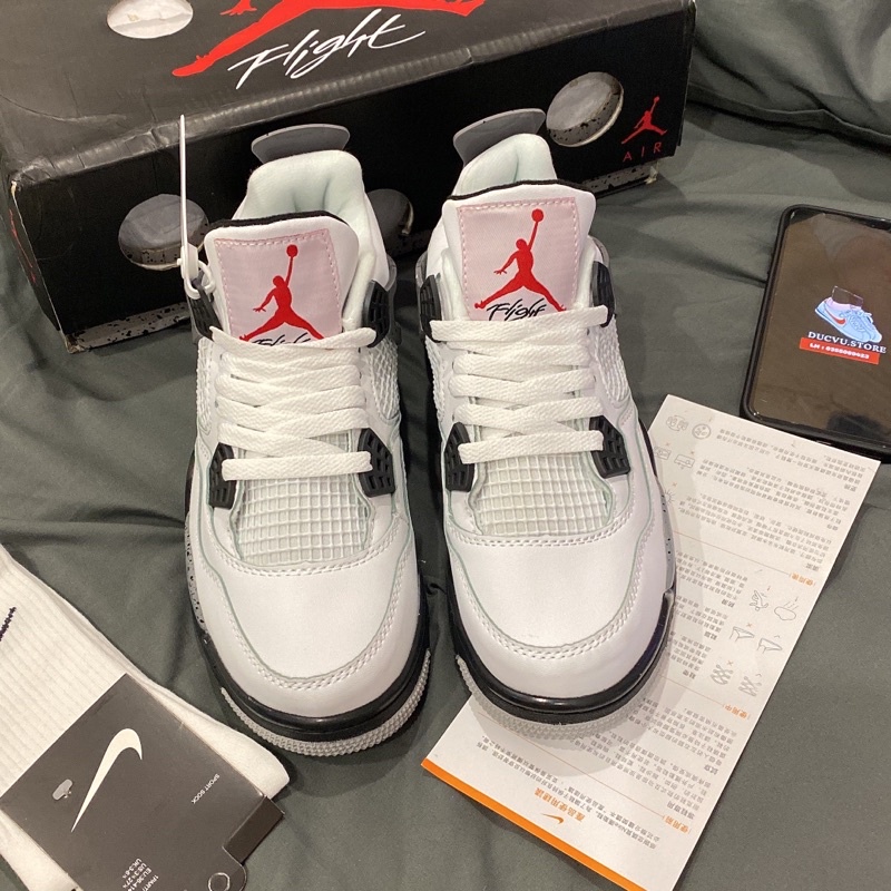 GIÀY JD4 RETRO WHITE GRAY SC [ FULL BOX + FREE SHIP ]