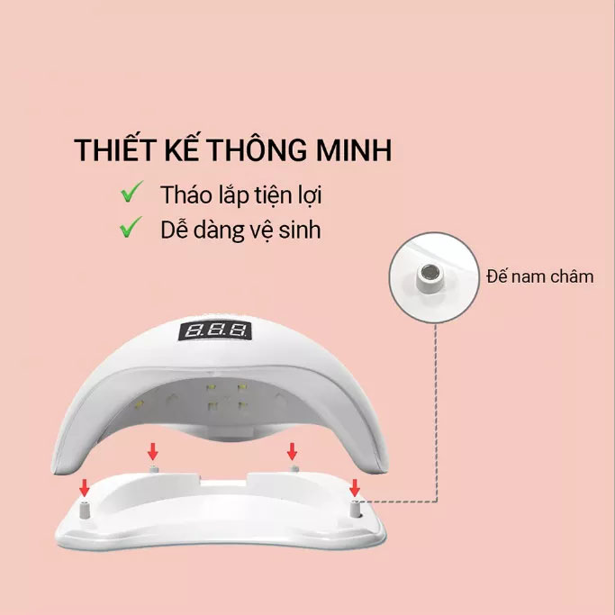 [CAM KẾT CHẤT LƯỢNG] Máy hơ gel (máy sấy gel) đèn led - đèn sấy móng tay chân