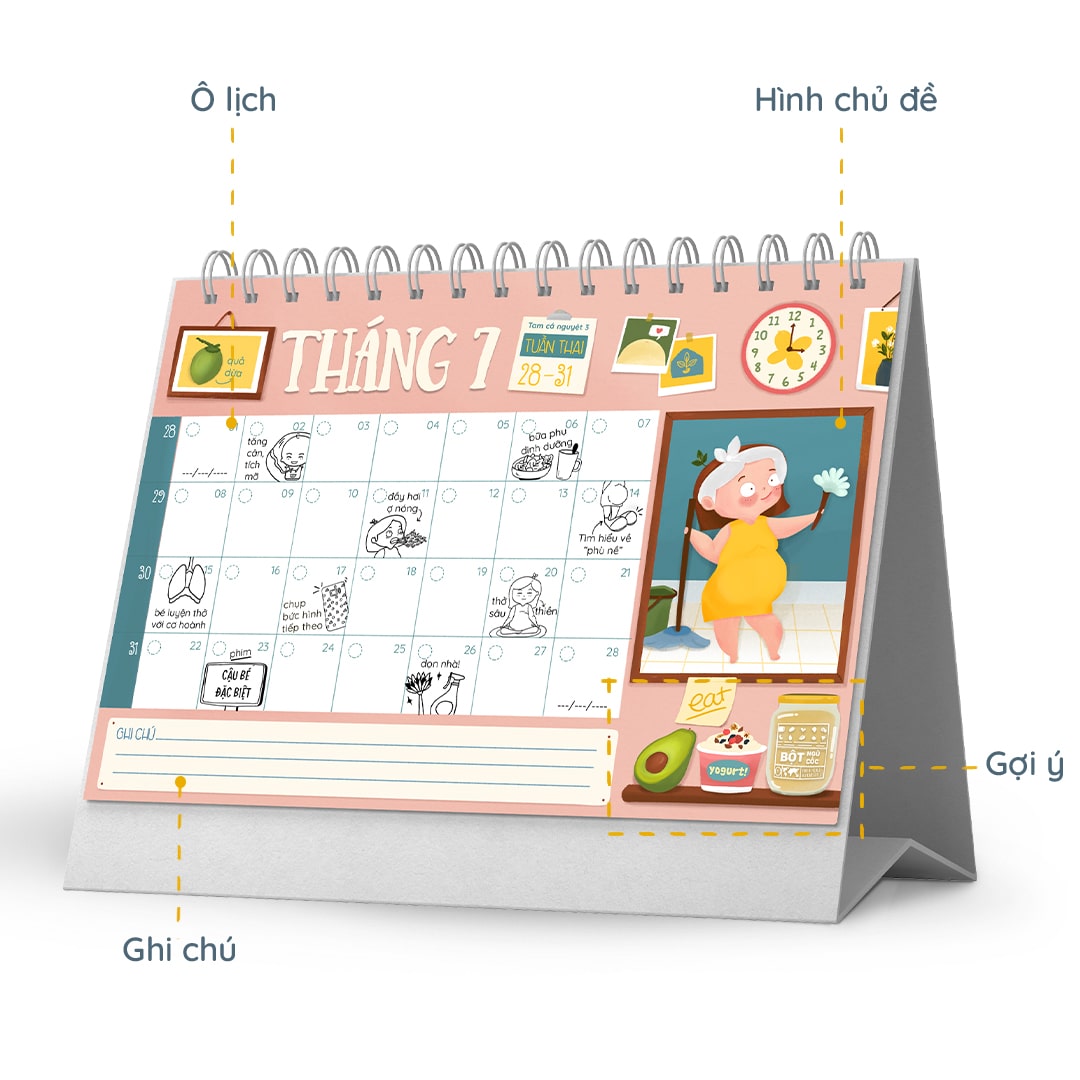 Lịch Để Bàn Thiết Kế Đặc Biệt Dành Riêng Cho Mẹ Bầu