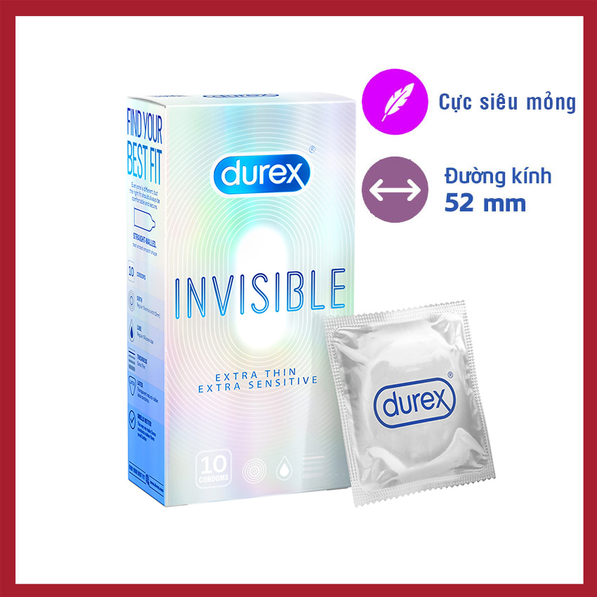 [HCM]Bao Cao Su Durex Invisible Extra Thin