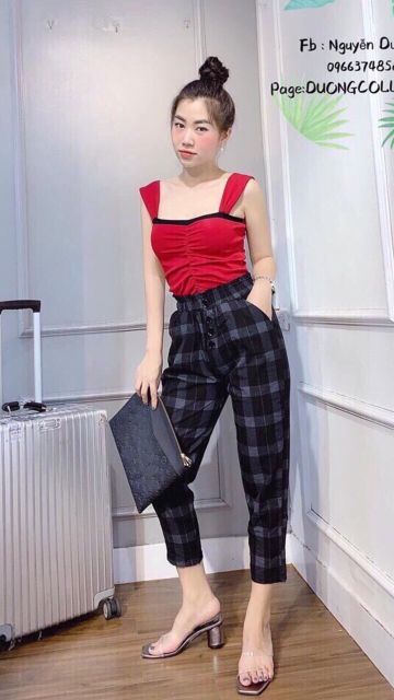Quần Kẻ Caro Chất Đũi Mềm Mại.