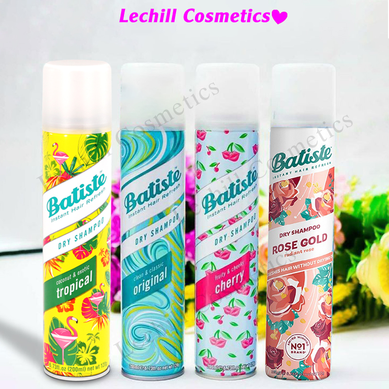 Dầu Gội Khô Batiste Dry Shampoo 200ml-[Original,Cherry,Bush,Fresh,Beautiful brunette,Divine dark,Oriental,Tropical]