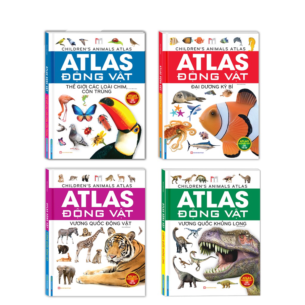 Sách - Combo atlas động vật 4 cuốn