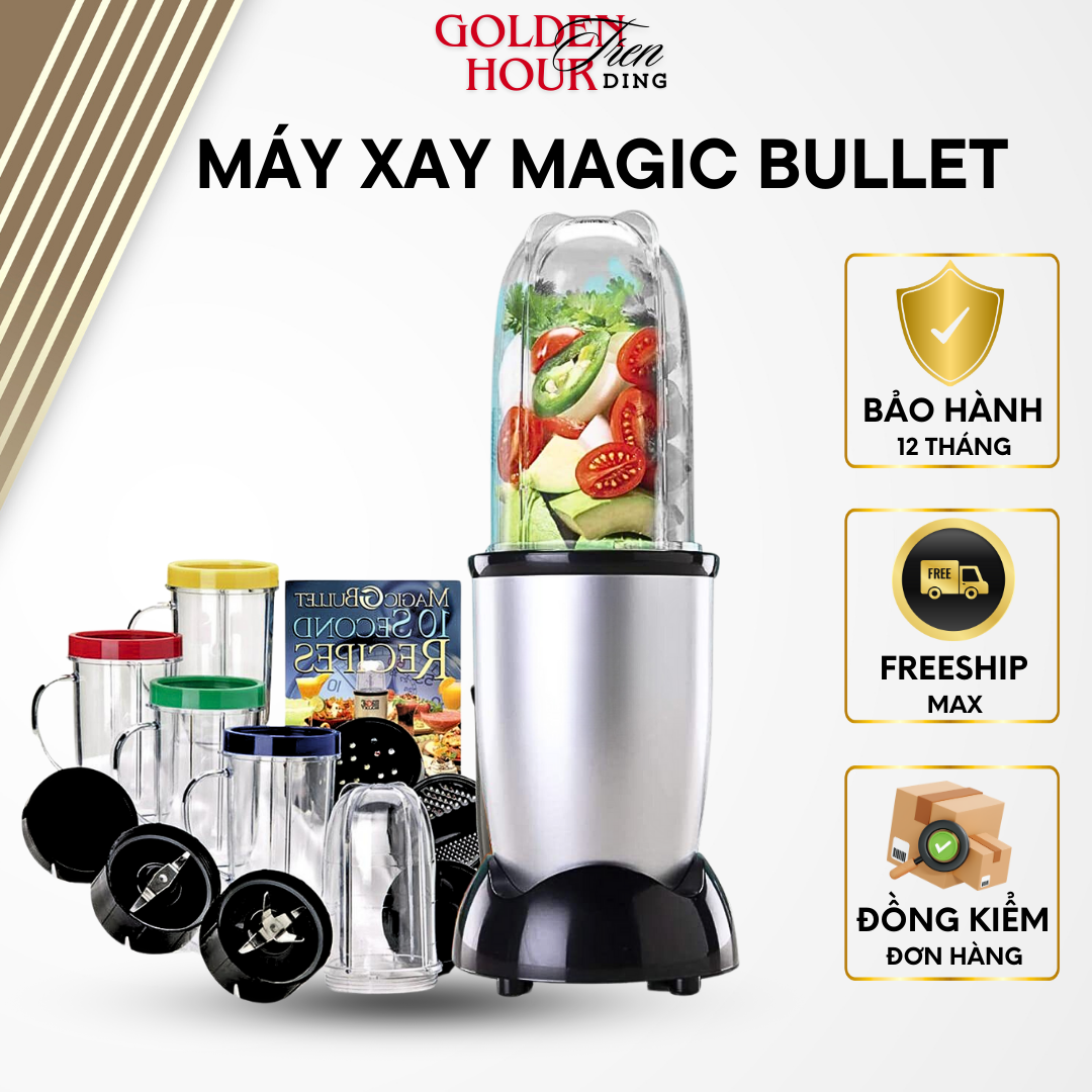 Máy Xay Sinh Tố Magic Bullet, Máy Xay Ép Đa Năng Cao Cấp 21 Chi Tiết, Tiện Lợi Cho Mọi Gia Đình