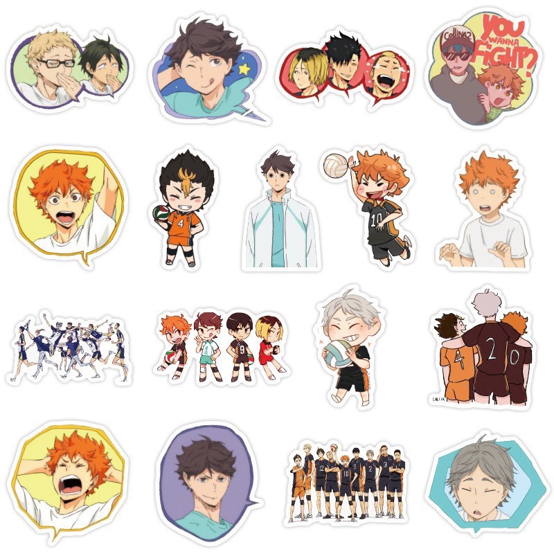 hình dán haikyuu chibi 30-60 cái/ Sticker anime haikyuu