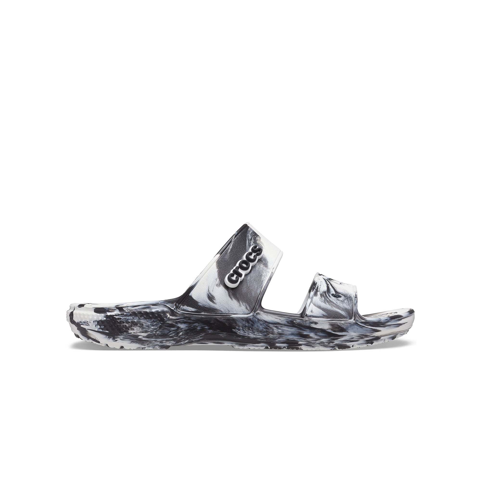 Dép Xăng Đan Unisex Crocs Marbled Classic - White/Black