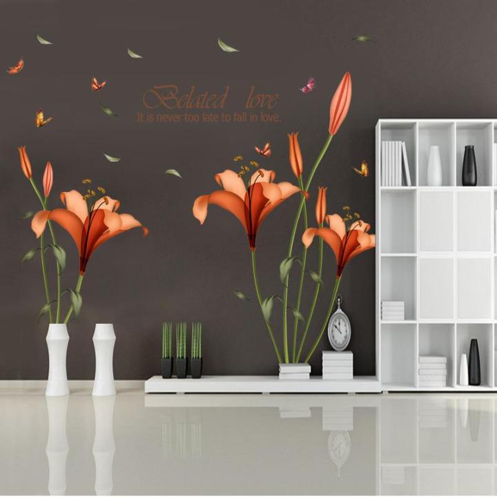 Decal dán tường hoa XL8195 - Decal dán tường cây xanh ,Decal dán tường hoa lá