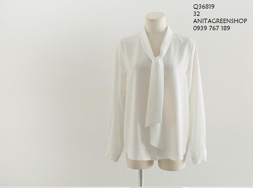 Q36819 ÁO SƠ MI NỮ PHỐI NƠ CỔ