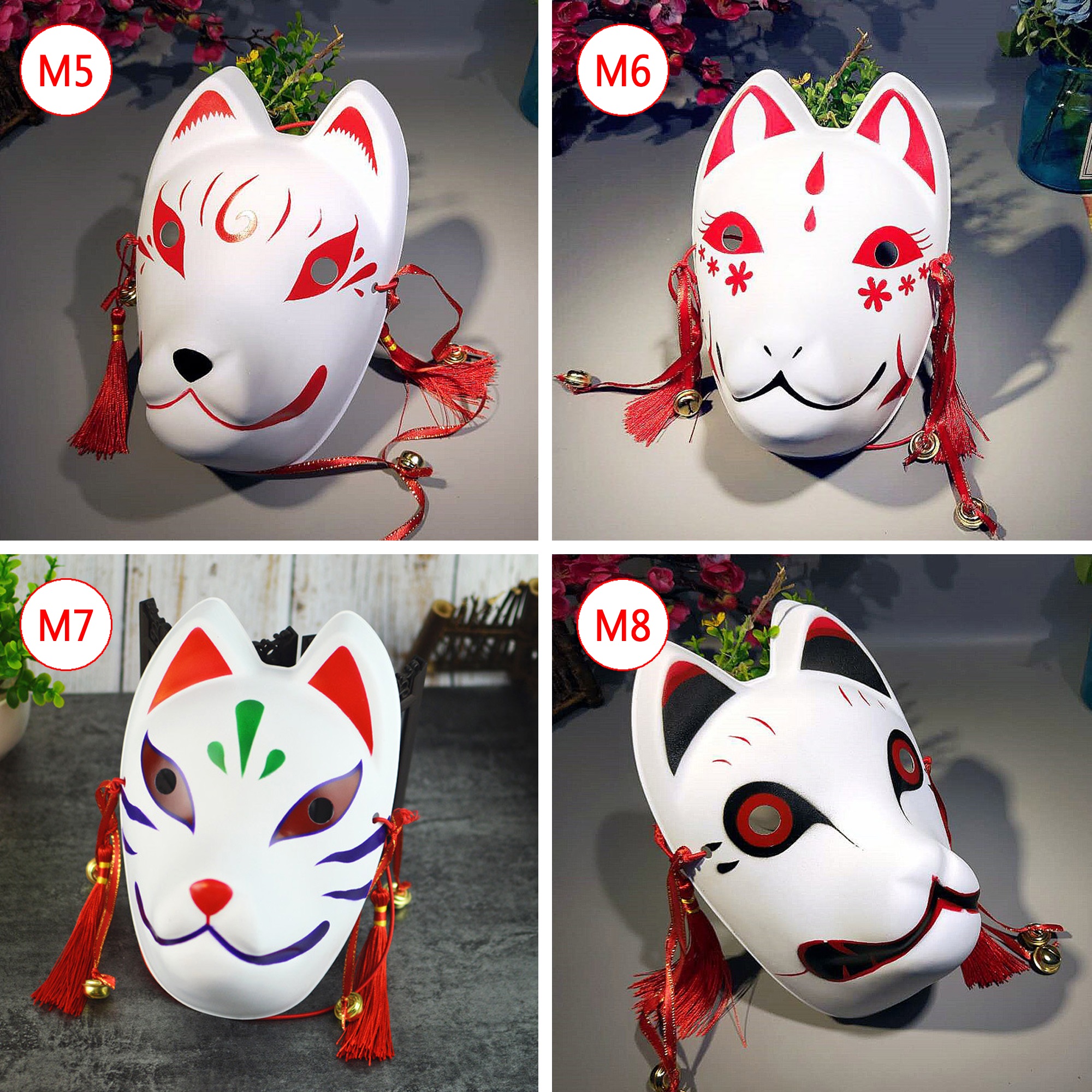 [10 mẫu] Mặt nạ cáo Kitsune cosplay - Kiểu 2
