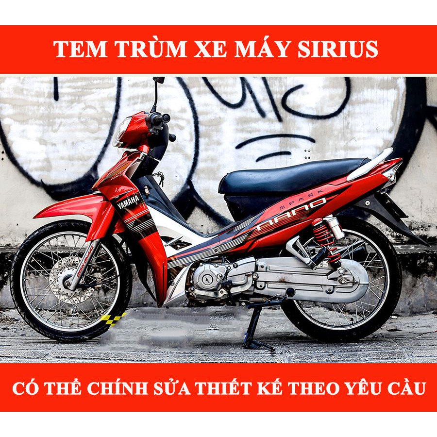 Tem trùm Sirius đỏ đen rc, team trùm sirius đẹp, độ tem sirius, tem dán xe máy sirius, decal sirius, tem trùm sirius rẻ đẹp