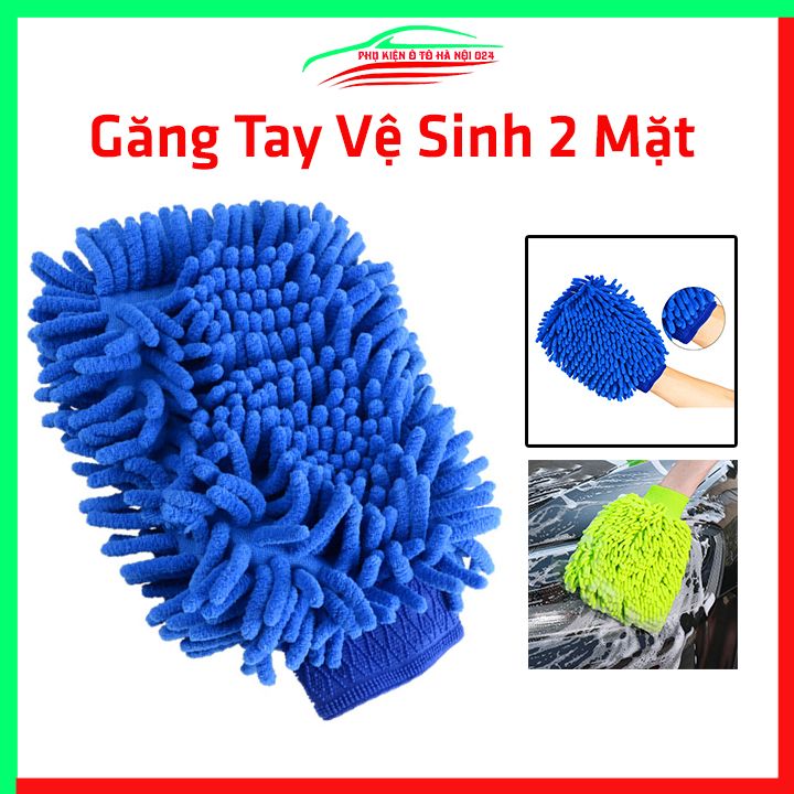 Găng tay rửa xe ô tô chuyên dụng hai mặt Microfiber dùng rửa xe, vệ sinh nhà cửa tiện lợi màu ngẫu nhiên