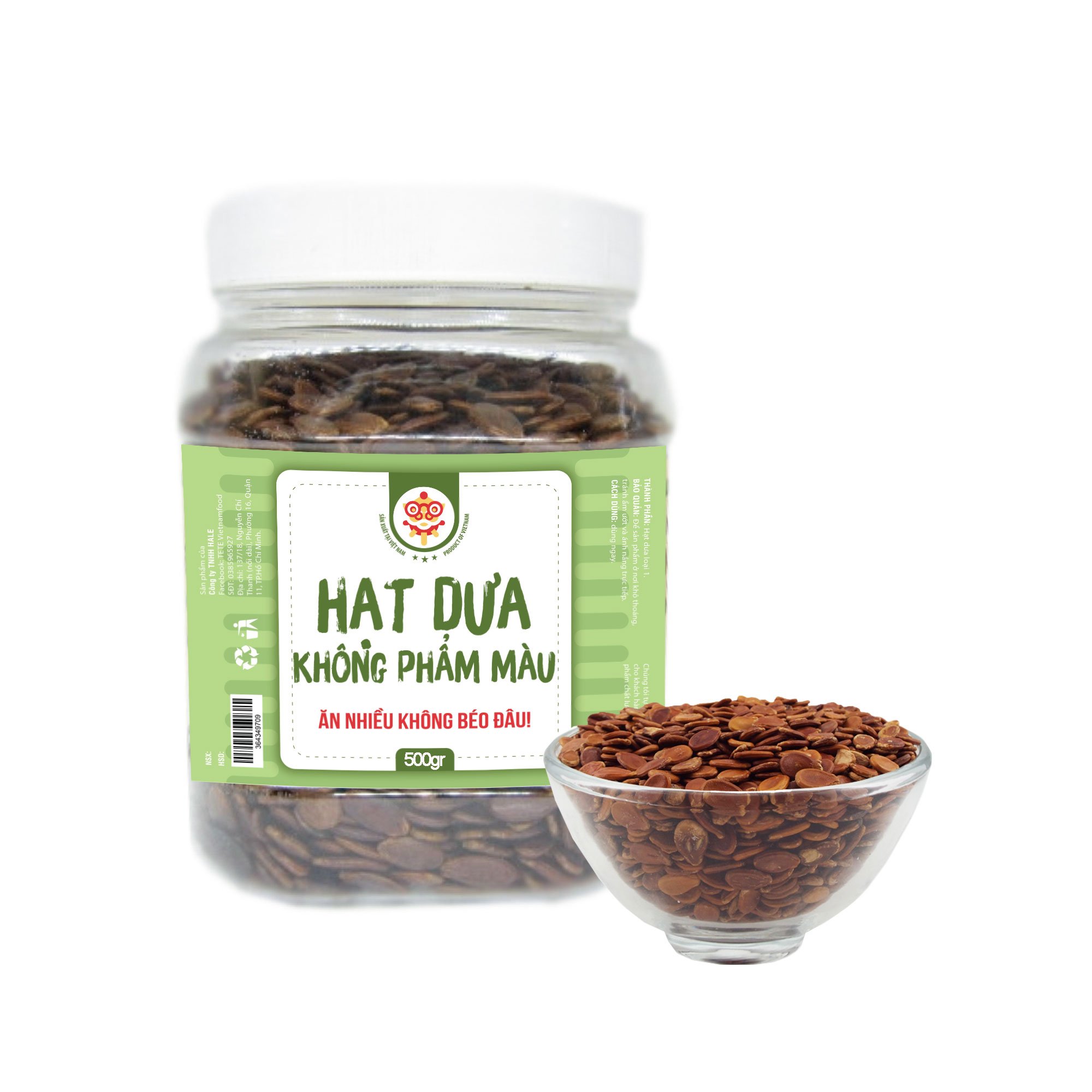 Hạt dưa không phẩm màu tete 500 gram