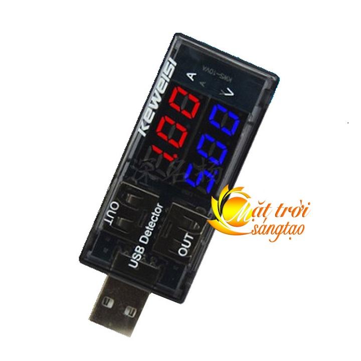USB đo điện áp, dòng sạc cổng USB 2in1 Keweisi