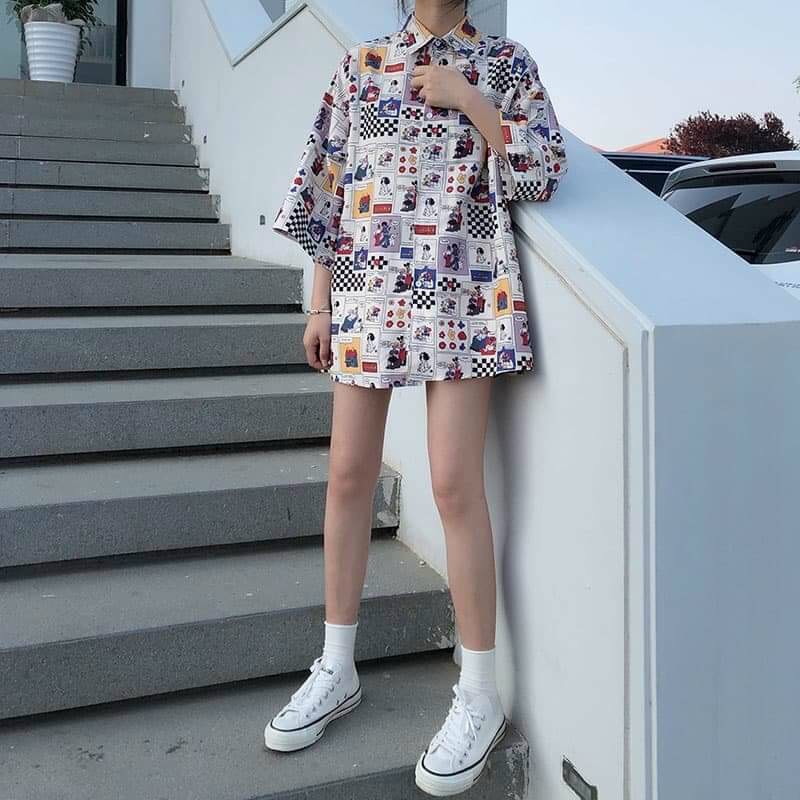 [HCM]Áo sơ mi nam nữ cách điệu