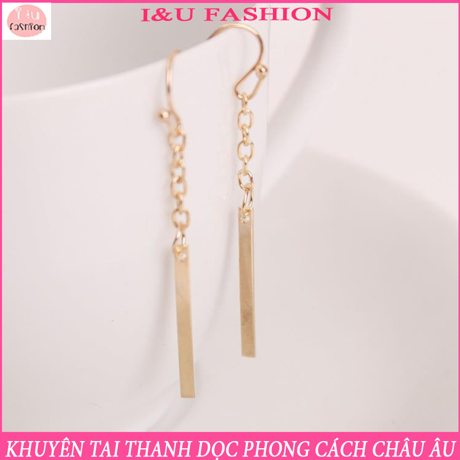 Hoa tai Khuyên tai Bông tai thanh dài đơn giản phong cách đường phố Âu Mỹ độc đáo thời trang - Dễ dàng kết hợp trang phục KT-22