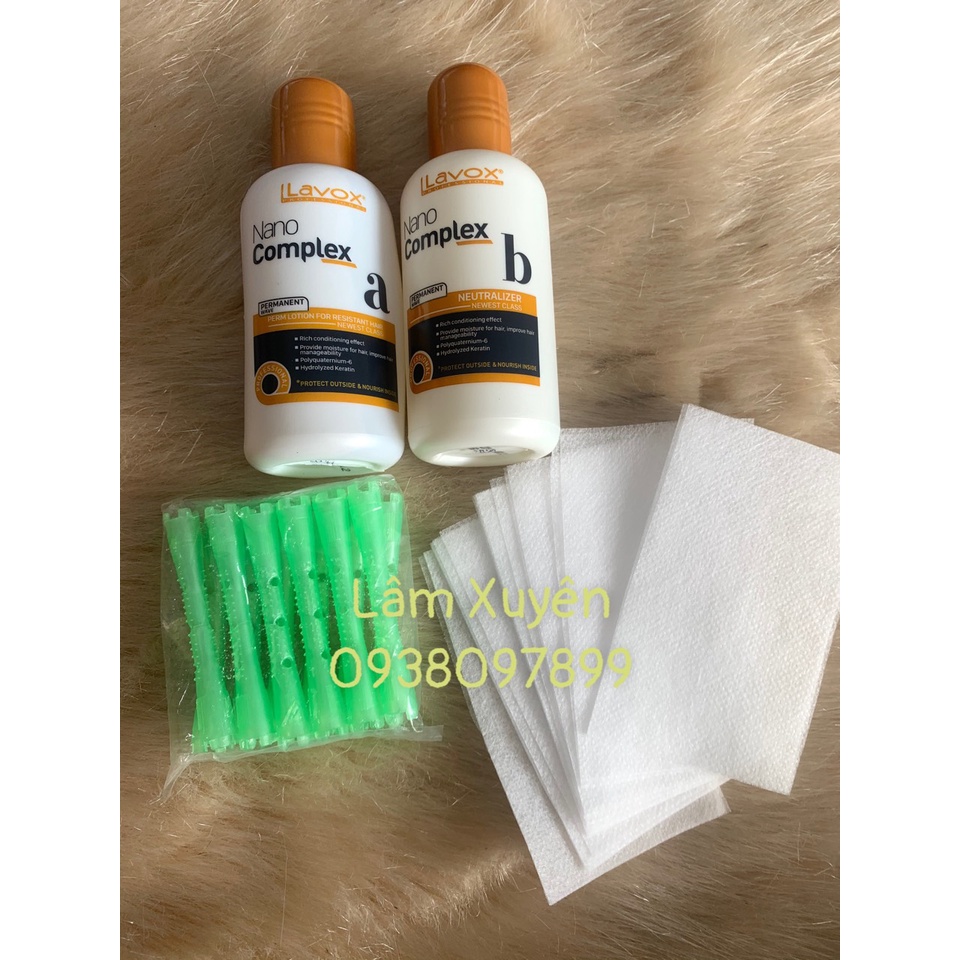 Thuốc uốn lạnh CHÍNH HÃNG Lavox nano 100ml, dùng cá nhân, cặp 2 chai uốn lạnh siêu dưỡng tặng giấy uốn + xương uốn