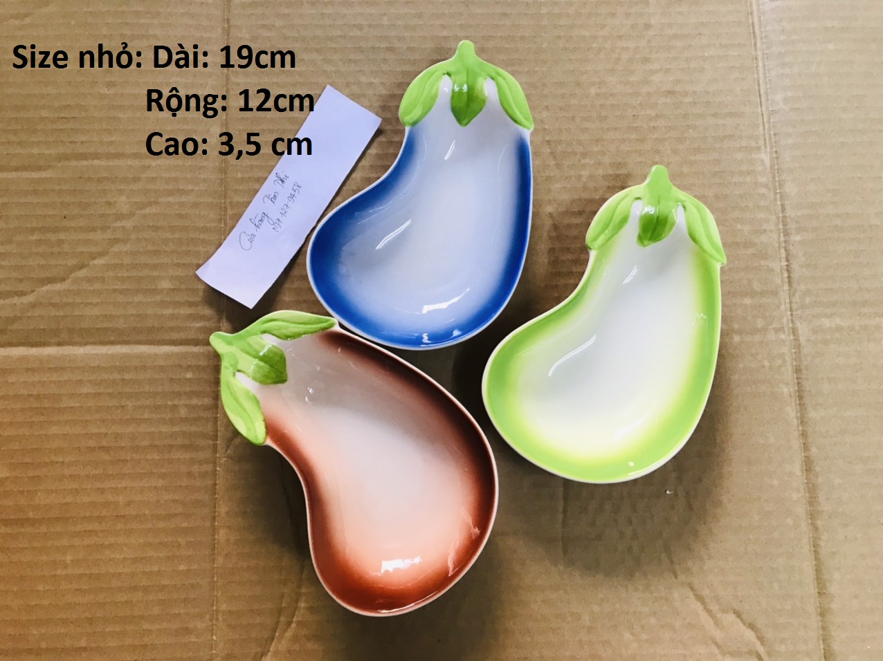 ĐĨA GỐM SỨ TRÁNG MEN HÌNH QUẢ CÀ TÍM