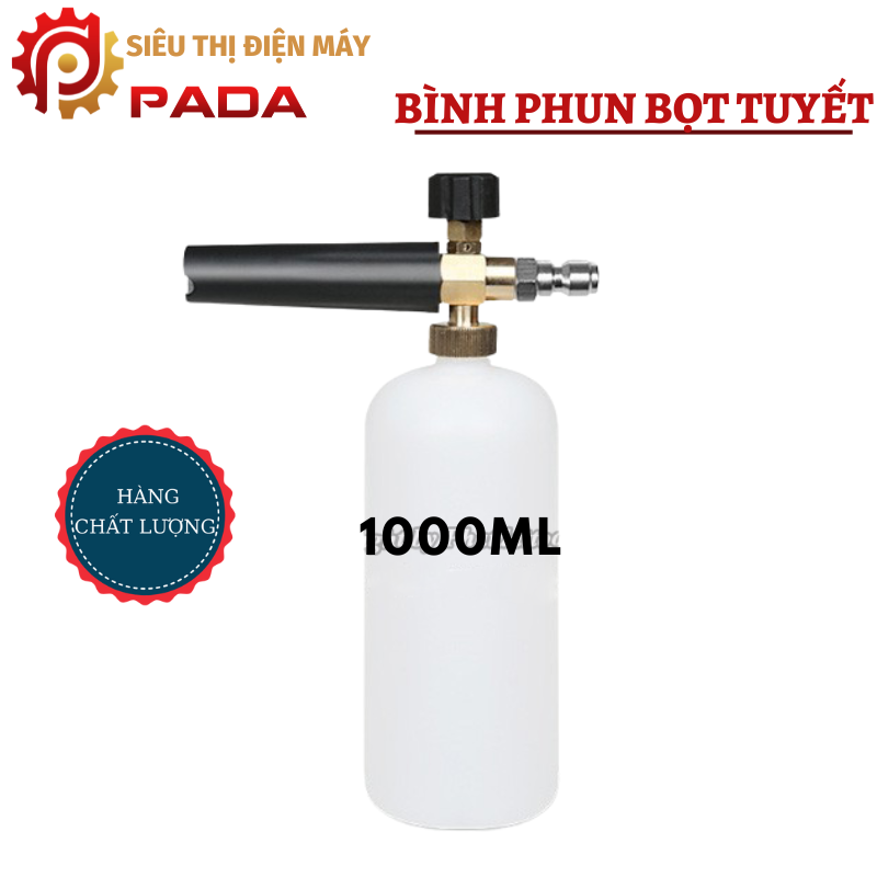 Bình Phun Tạo Bọt Tuyết 1000Ml, Khả Năng Tạo Bọt Tốt, Độ Bền Cao, Thiết Kế Thông Minh Tiện Dụng, Có Tặng Kèm Đầu Nối Nhanh và 100ml dung dịch rửa xe không chạm