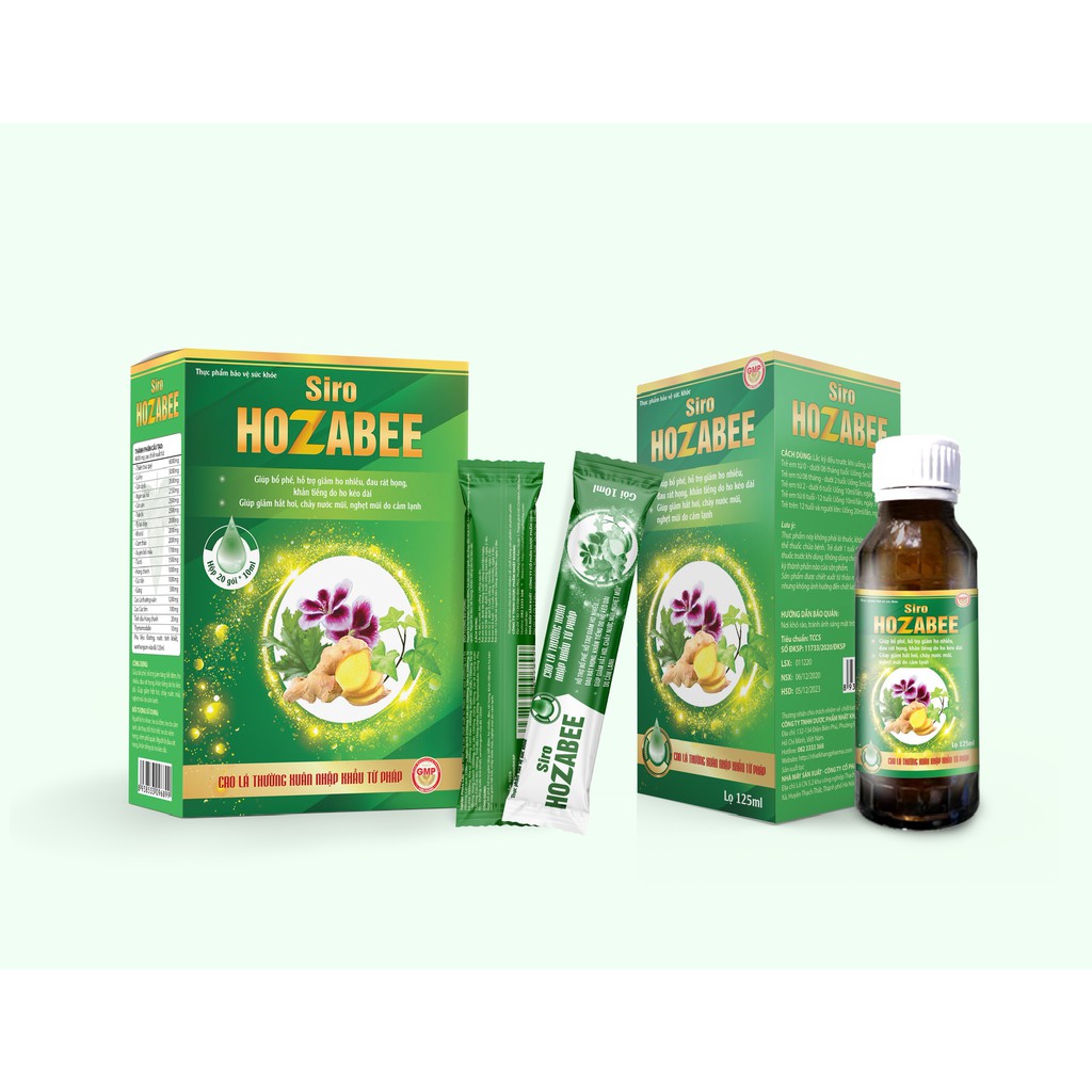 HOZABEE  ( CAO LÁ THƯỜNG XUÂN NHẬP KHẨU TỪ PHÁP), Giúp bổ phế, giảm tăng tiết đờm, ho nhiều, đau rát họng, khản tiếng do ho kéo dài, giảm hắt hơi, chảy nước mũi, nghẹt mũi do cảm lạnh.